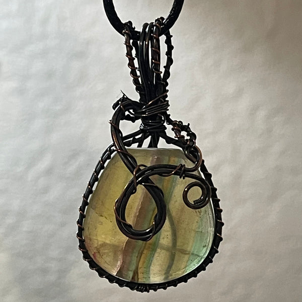 Copper Wrapped Fluorite Pendants #143