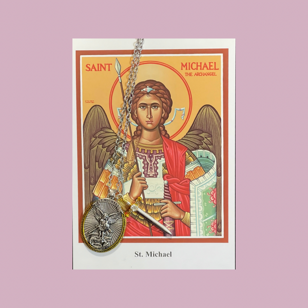 St. Michael Pendant #2 & Prayer Card