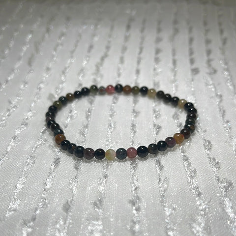 Mixed Tourmaline 4mm Round Bracelet