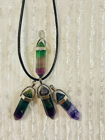 Fluorite Pencil Pendants