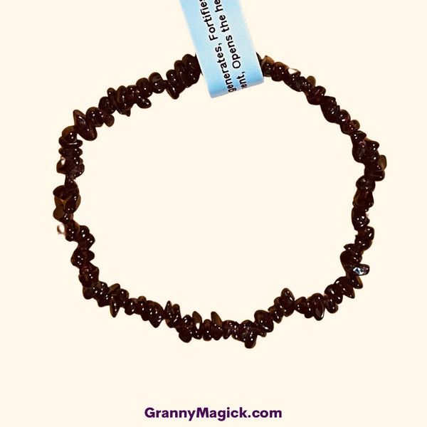 Garnet Chip Stretch Bracelet