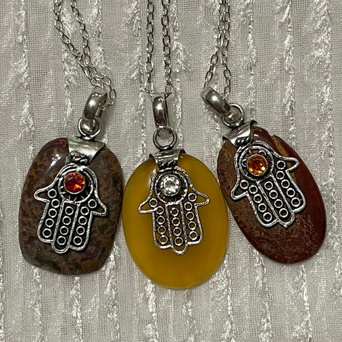 Hamsa Hand Crystal “Evil Eye” Pendants #166