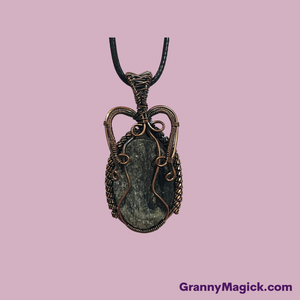 Copper Wire Wrapped Tourmaline Pendant #164