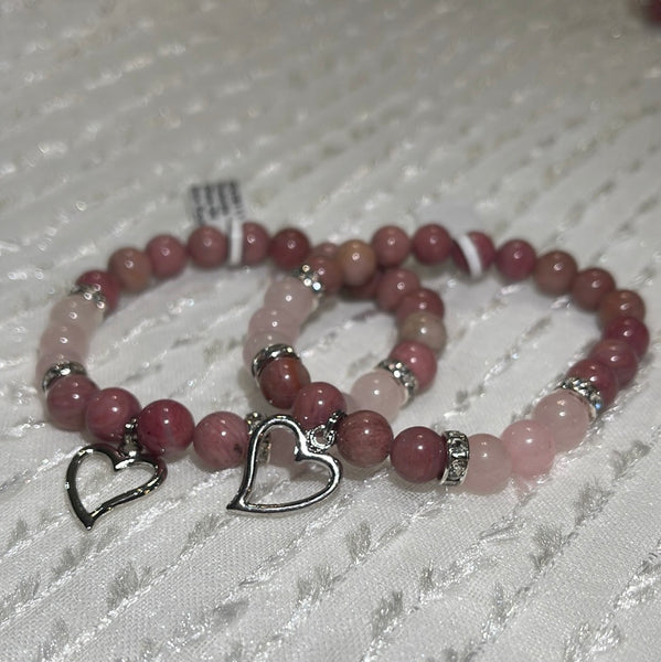 Rhodonite & Rose Quartz with Heart