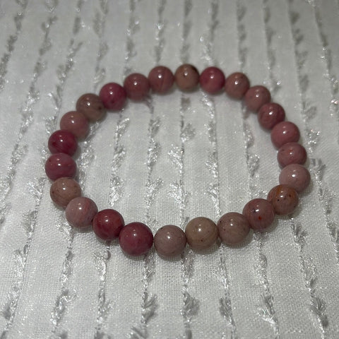 Rhodochrosite 8mm Round Bracelet