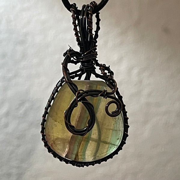 Copper Wrapped Fluorite Pendants #143