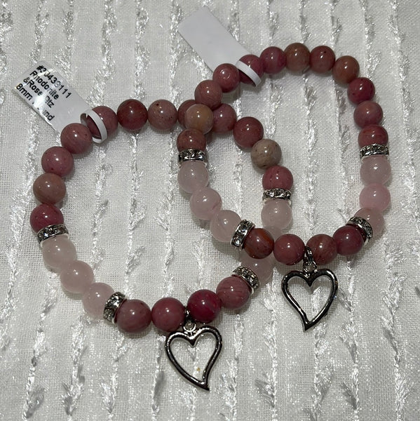 Rhodonite & Rose Quartz with Heart