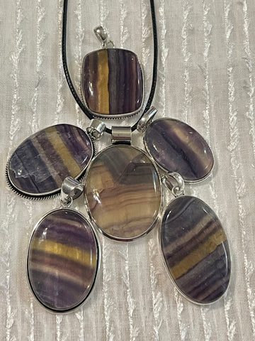 Rainbow Fluorite Pendants #405