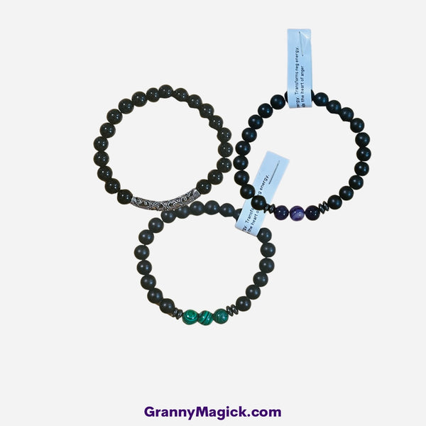 Black Agate 8mm Assorted Stretch Bracelets