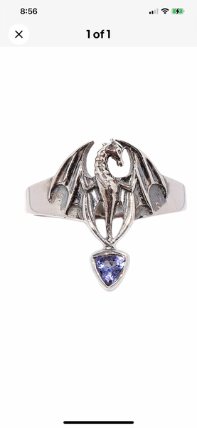 Dragon Iolite Sterling Silver Ring #130