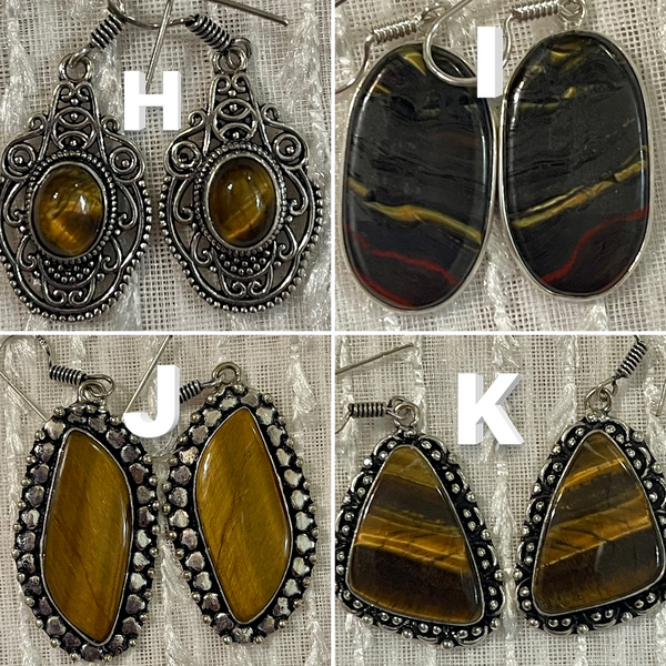 Tiger’s Eye Earrings H-K