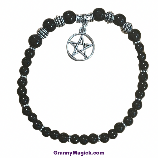 Black Obsidian Pentacle Bracelet