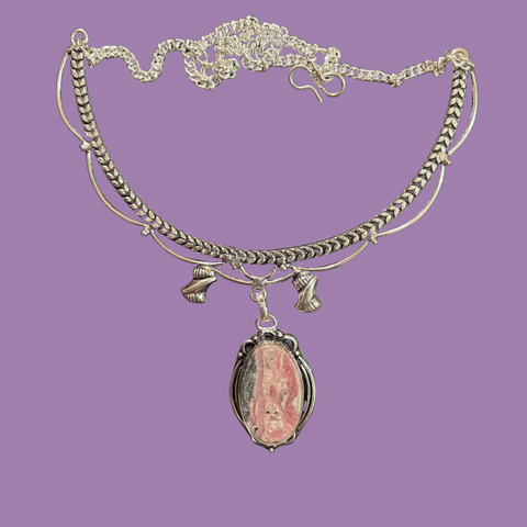 Rhodochrosite Collar Necklace