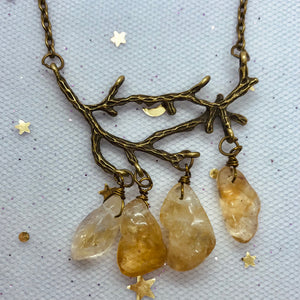 Bronze Branch with Citrine Crystal Drops