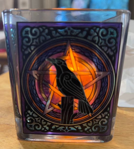 Raven Glass Votive Candleholder