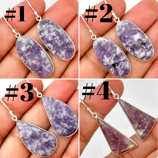 Lepidolite 101 Sterling Silver Earrings