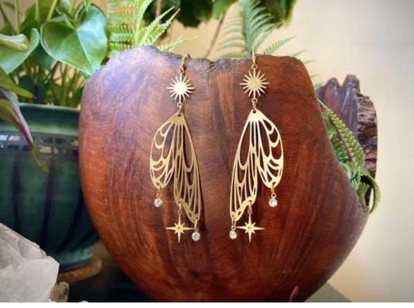 Butterfly Fairy Angel Wing Earrings, Hypoallergenic
