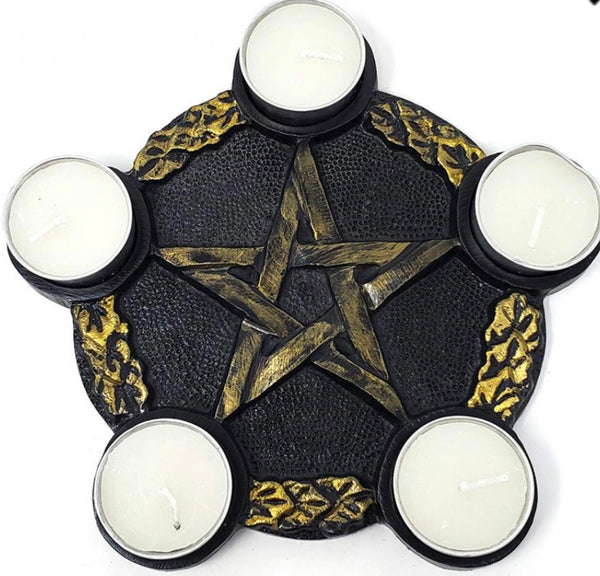Pentagram Candleholder Altar Tile