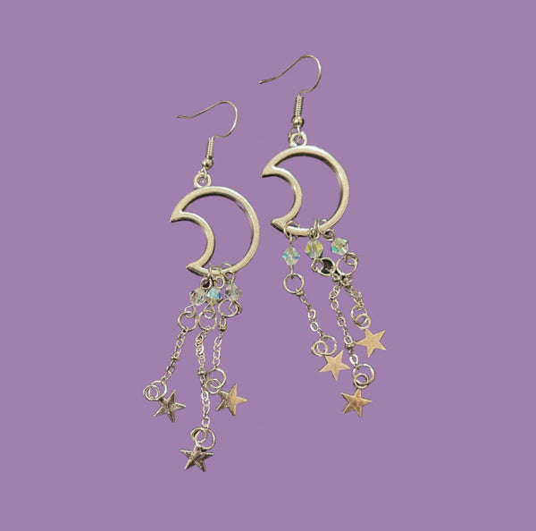 Shimmering Moon & Stars Earrings