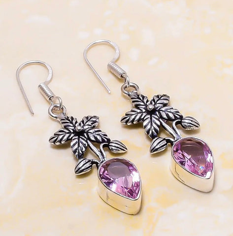 Kunzite Floral Earrings #208