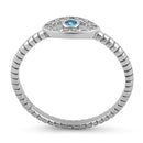 Evil Eye Nazar Sparkle Silver Ring