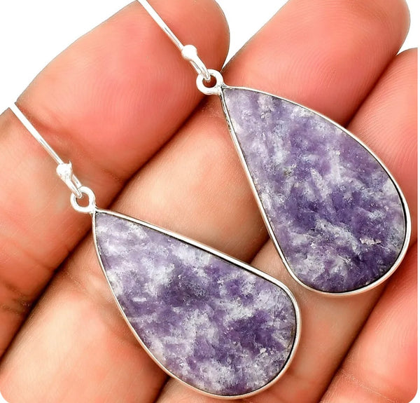 Lepidolite 101 Sterling Silver Earrings