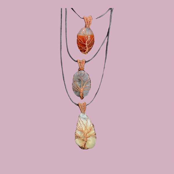 Copper Wrapped Crystals Tree of Life