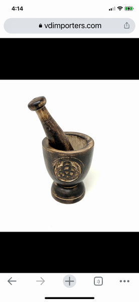 Triquetra Wood Mortar & Pestle