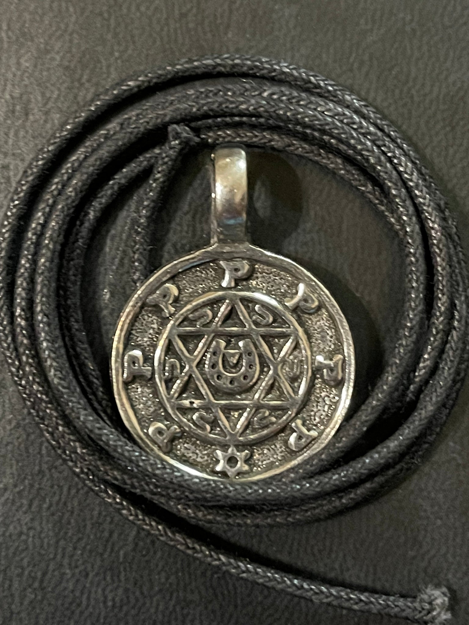 Pewter Solomon’s Seal of Luck Amulet