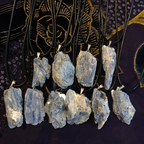 Blue Kyanite Raw Necklaces
