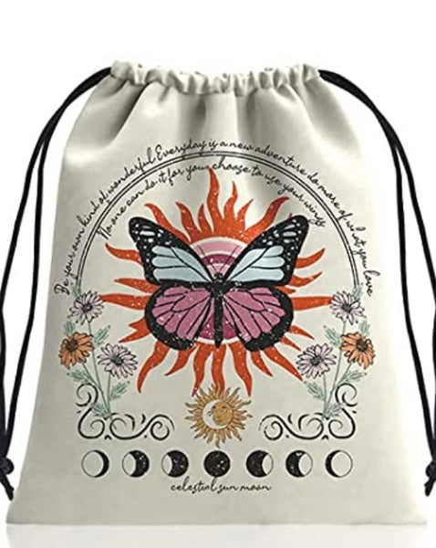 Lunar Moth Drawstring Tarot Bag