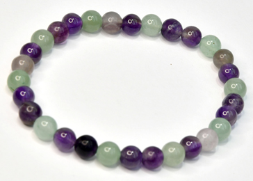 Fluorite, Amethyst & Green Aventurine bracelet