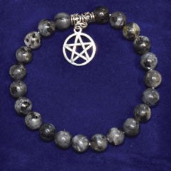 Larvikite & Pentagram 8mm bracelet