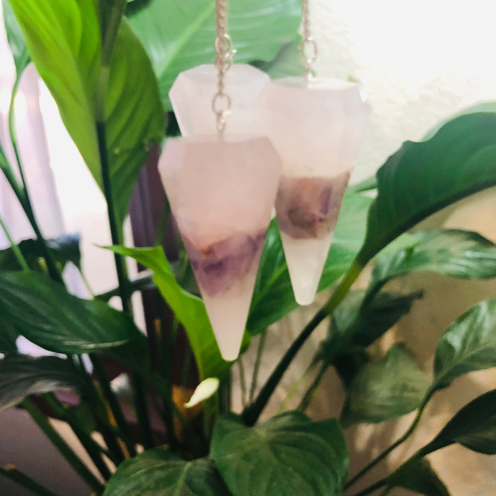 Pendulum Amethyst in Rose Quartz