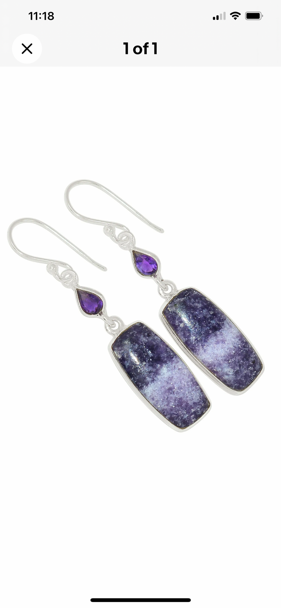 Lepidolite Amethyst 925 Silver Earring 201