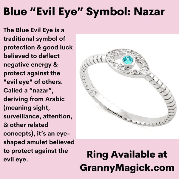 Evil Eye Nazar Sparkle Silver Ring