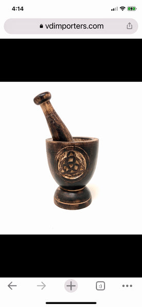 Triquetra Wood Mortar & Pestle