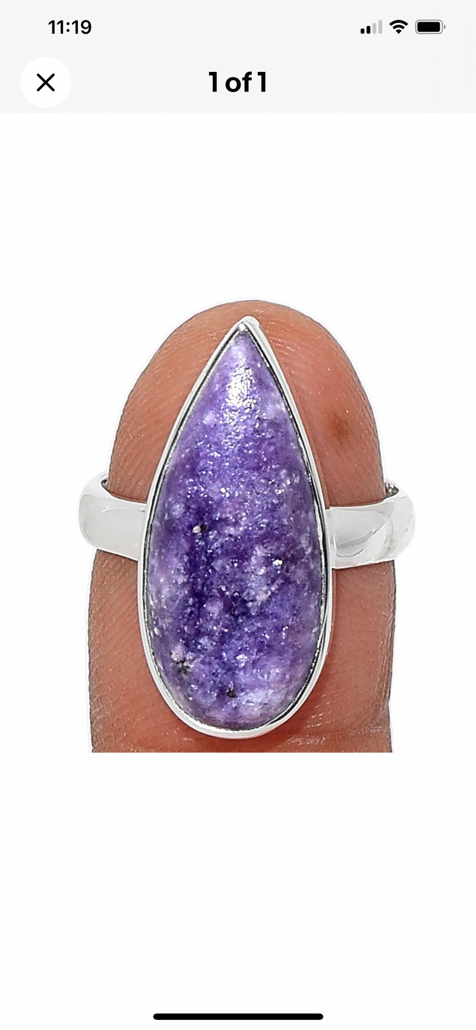 Lepidolite Sz 6 Sterling Silver Ring #103