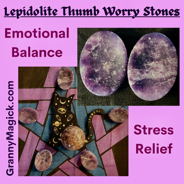 Lepidolite Thumb Worry Stone
