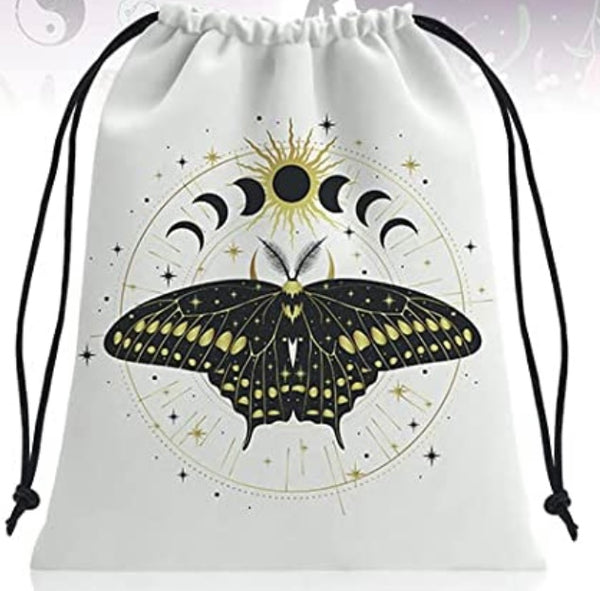 Lunar Moth Drawstring Tarot Bag