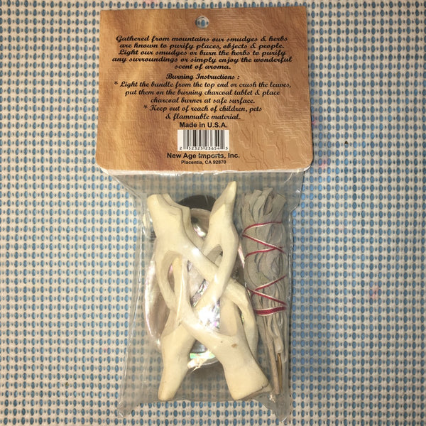 Mini Portable Abalone Shell Smudging Set